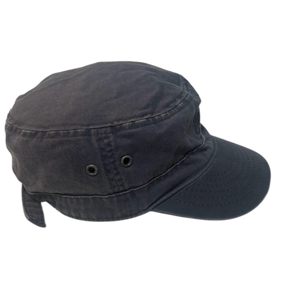 Vintage 90’s Indian Motorcycle Men's Black Strapback Cap Hat OSFA Dark Gray EUC - Picture 3 of 8